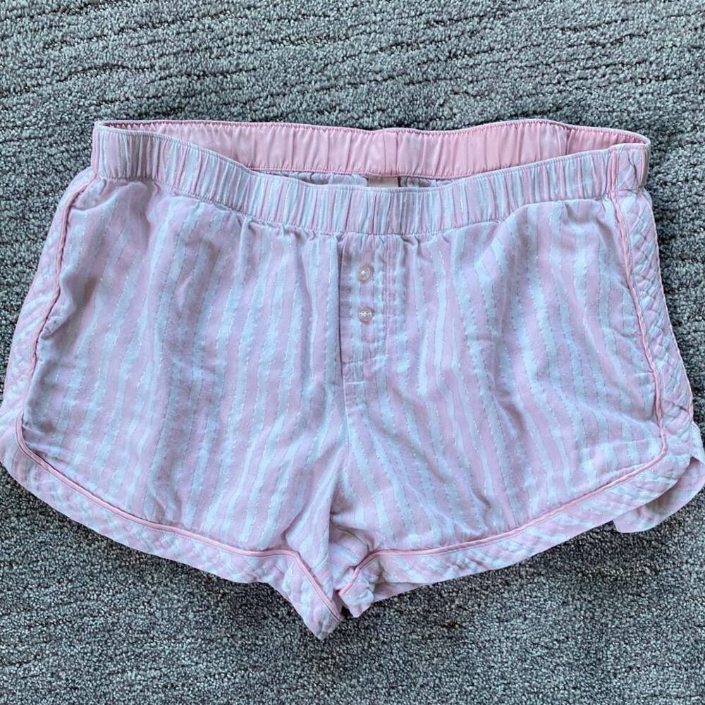 GUC Victoria's Secret Elastic Waist Striped Pajama Bottom Pink Women's Medium